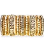 Rich texture bangle set with silk thread bangles by leshya