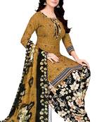 Unstitched crepe salwar suit material printed