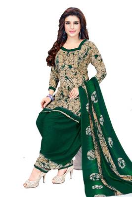 Unstitched crepe salwar suit material printed 1