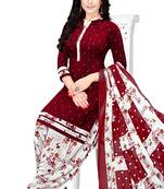 Unstitched crepe salwar suit material printed