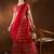 Red Embroidered Semi Stitched Zari Work And Thread Work Lehenga Choli