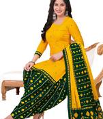 Unstitched crepe salwar suit material printed