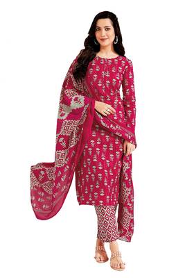 Unstitched crepe salwar suit material printed 1