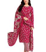 Unstitched crepe salwar suit material printed