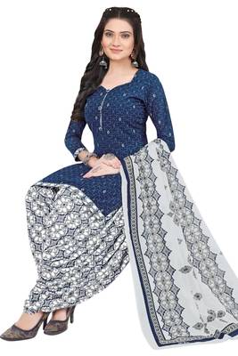 Unstitched crepe salwar suit material printed 1