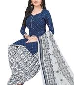 Unstitched crepe salwar suit material printed