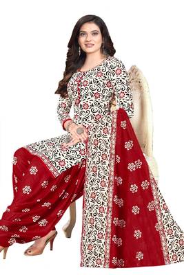 Unstitched crepe salwar suit material printed 1