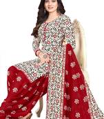 Unstitched crepe salwar suit material printed