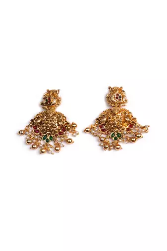 Gold plated temple chowker set