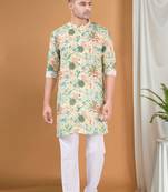 men's pastel kurta top - tropical paradise