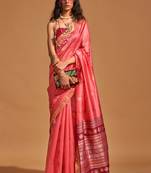 Gajari Handwoven Silk Jacquard Woven Saree With Blouse