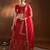 Red Embroidered Semi Stitched Zari Work And Thread Work Lehenga Choli