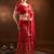 Red Embroidered Semi Stitched Zari Work And Thread Work Lehenga Choli