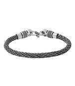 Link chain brass silver oxidised plated bracelet