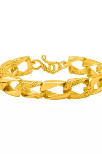 Embedded brass gold plated bracelet