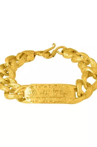 Gold-plated brass religious bracelet