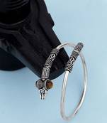 Trishul silver oxidized bracelet
