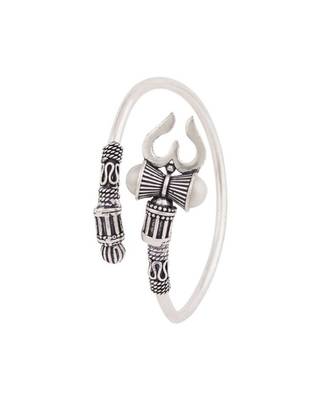 silver-plated trishul kada white pearl 3