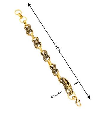 Embedded dragon feel gold oxidised bracelet 2