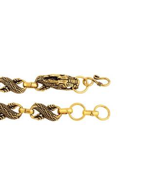 Embedded dragon feel gold oxidised bracelet 3
