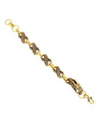 Embedded dragon feel gold oxidised bracelet 4