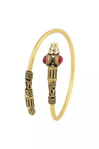 Trishul oxidized gold bracelet