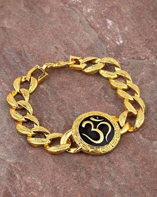 Gold-plated om design bracelet 1