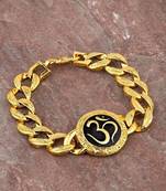 Gold-plated om design bracelet