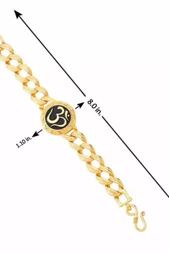 Gold-plated om design bracelet