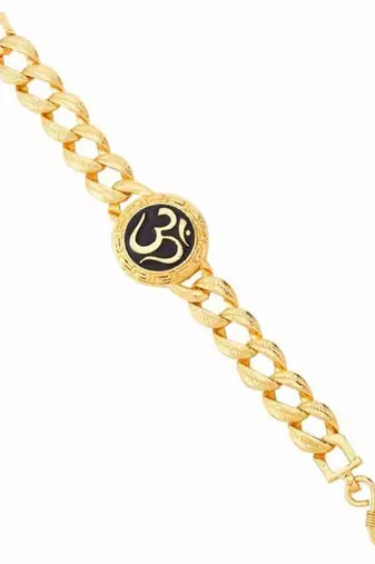 Gold-plated om design bracelet