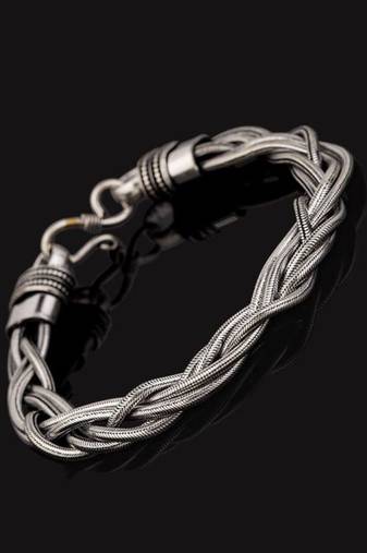 Silver-plated rope baracelet