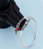 Trishul silver oxidized bracelet