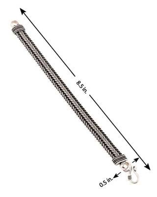 Ethnic foxtail chain silver bracelet 2