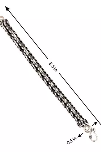 Ethnic foxtail chain silver bracelet