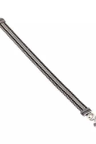 Ethnic foxtail chain silver bracelet