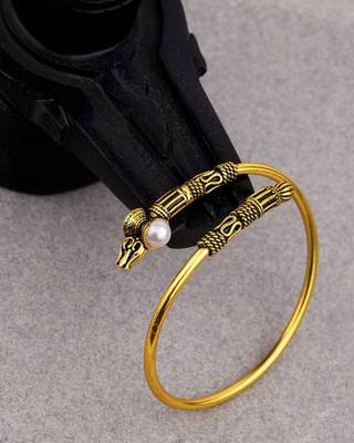 Trishul oxidized bracelet with pearls accent 1
