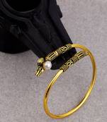 Trishul oxidized bracelet with pearls accent