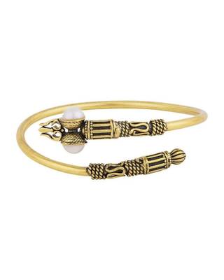 Trishul oxidized bracelet with pearls accent 2