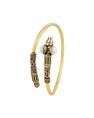 Trishul oxidized bracelet with pearls accent 3