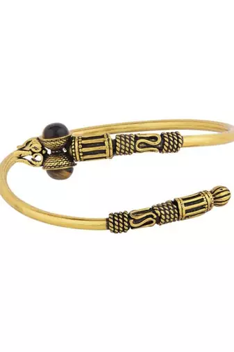 Trishul oxidized tiger eye bracelet