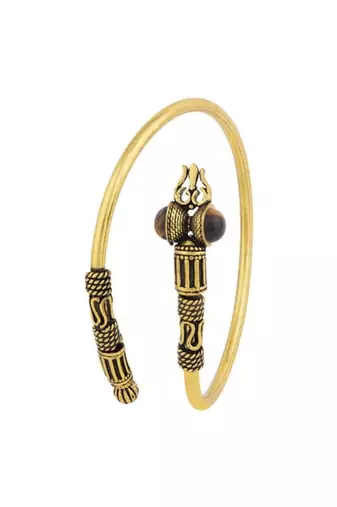 Trishul oxidized tiger eye bracelet