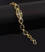 Ethnic foxtail chain gold oxidised bracelet