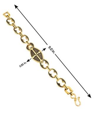 Ethnic foxtail chain gold oxidised bracelet 2