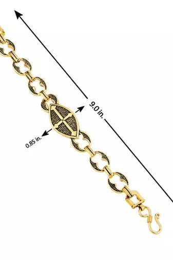Ethnic foxtail chain gold oxidised bracelet