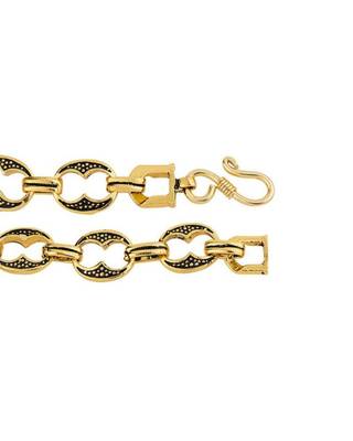 Ethnic foxtail chain gold oxidised bracelet 3