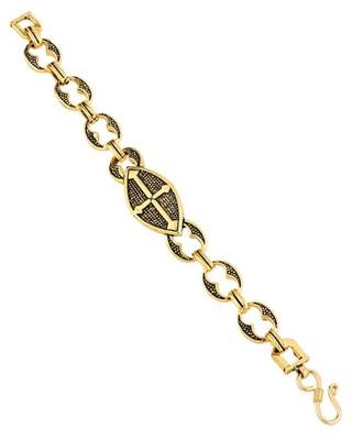 Ethnic foxtail chain gold oxidised bracelet 4