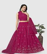 Embroidered Sequin Work Lehenga Choli With Dupatta