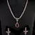 Rose Gold Plated Hydro Ruby and CZ Stone Designer Necklace 317FNNN355