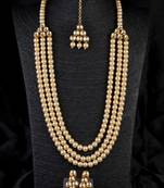 Pearl and kundan embellished wedding necklace 317fnn386