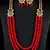 Red Stone and Kundan Embellished Wedding Essential Necklace 317FNN394